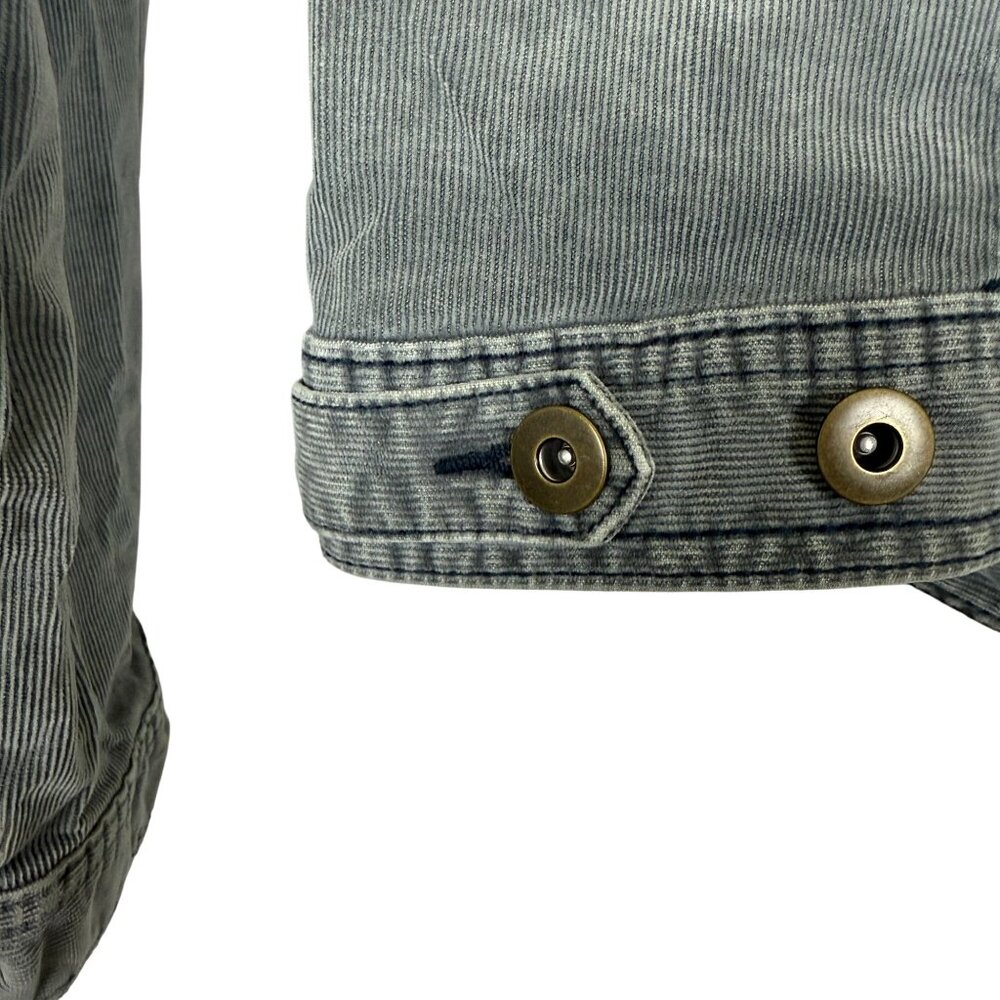 Prana Corduroy Jacket Womens Large Gray Trucker Stretch Casual Organic Cotton - Picture 8 of 10